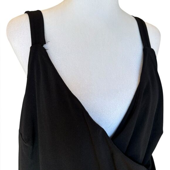 ModCloth Faux Wrap Black Jumpsuit V Neck Sleeveless Wide Leg Womens 2X - Picture 4 of 8